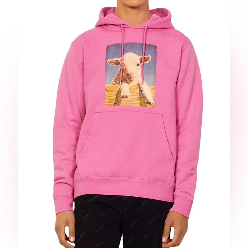 Sandro Paris Farm Graphic Hoodie Size Mens Small Unisex NWT
